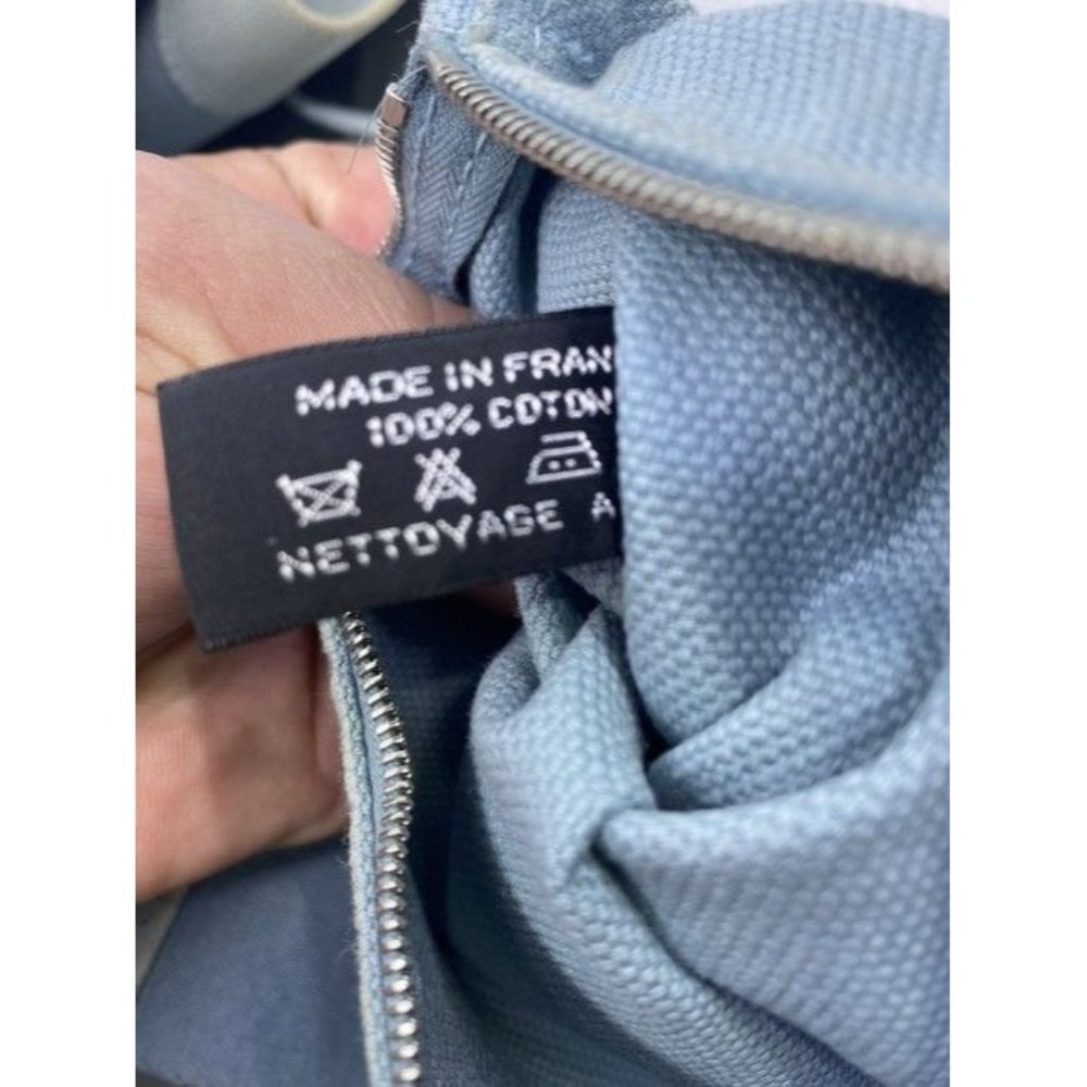 Hermes Deauville Toile Plage Mm Blue Cotton Tote - Picture 4 of 12